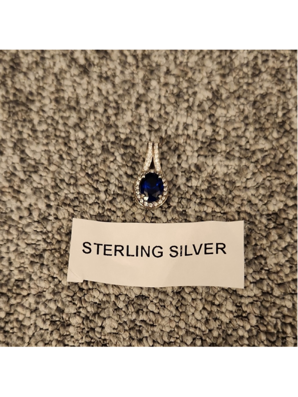 Elegant Sterling Silver Blue Pendant For A Necklace Chain Not Included - Picture 2 of 6